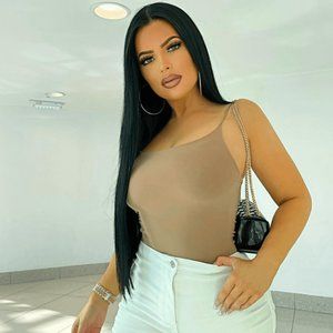 Chantelle Beige Nude Cami Double Layer Bodysuit
